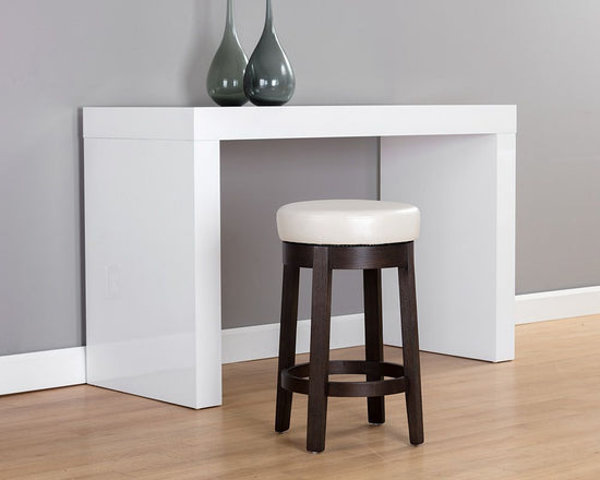 SUNPAN Cedric Swivel Counter Stool - Castillo Cream, Havana Dark Brown