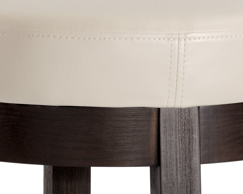 SUNPAN Cedric Swivel Counter Stool - Castillo Cream, Havana Dark Brown