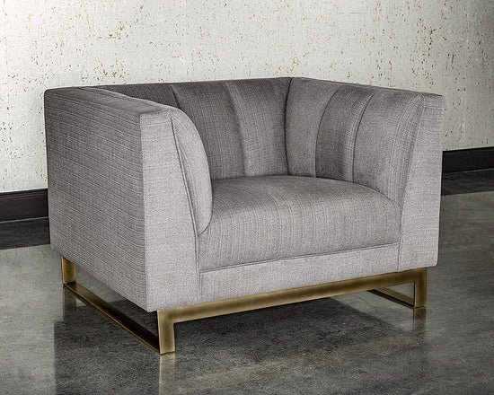 Sunpan Parker Armchair - Zenith Graphite Grey/Soft Grey