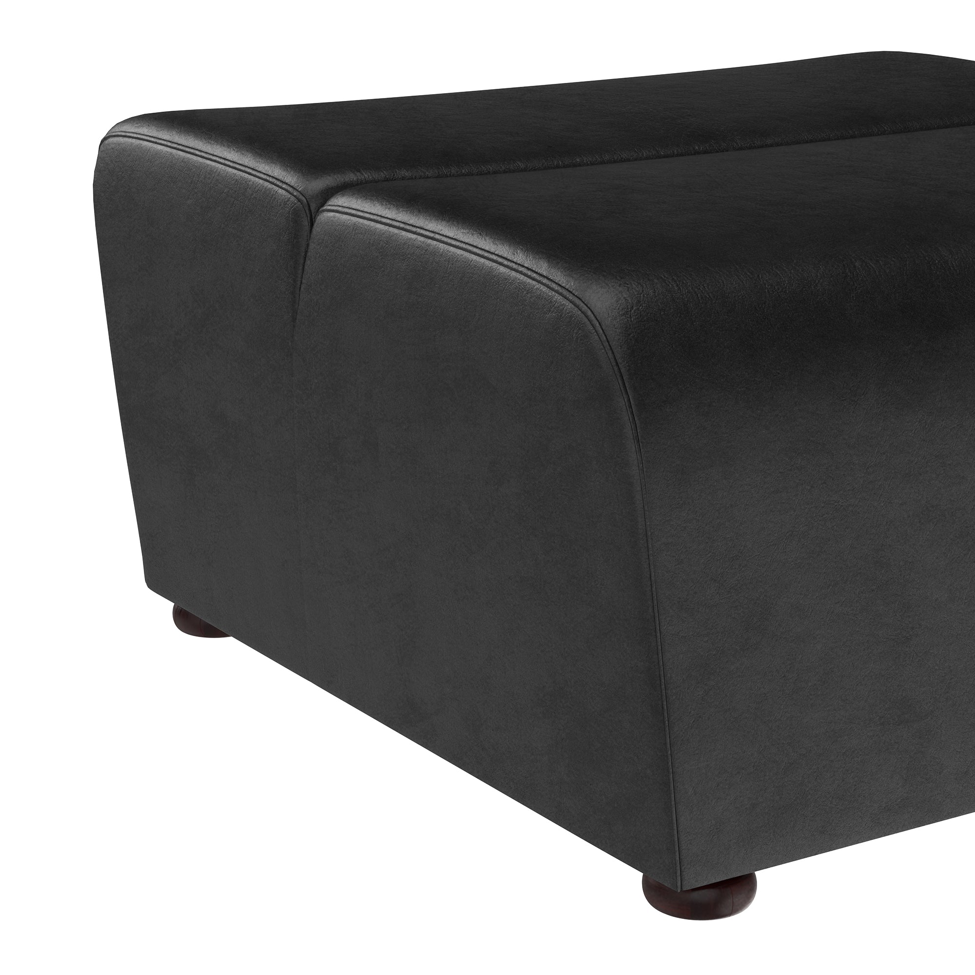 Sunpan Cornell Modular - Ottoman - Coal Black/Havana Dark Brown/Tobacco Tan