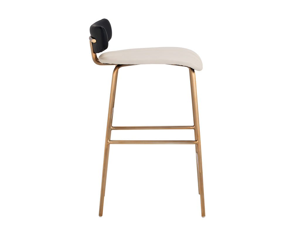Sunpan Lorelei Counter Stool - Dillon Cream/Dillon Cream and Dillon Black