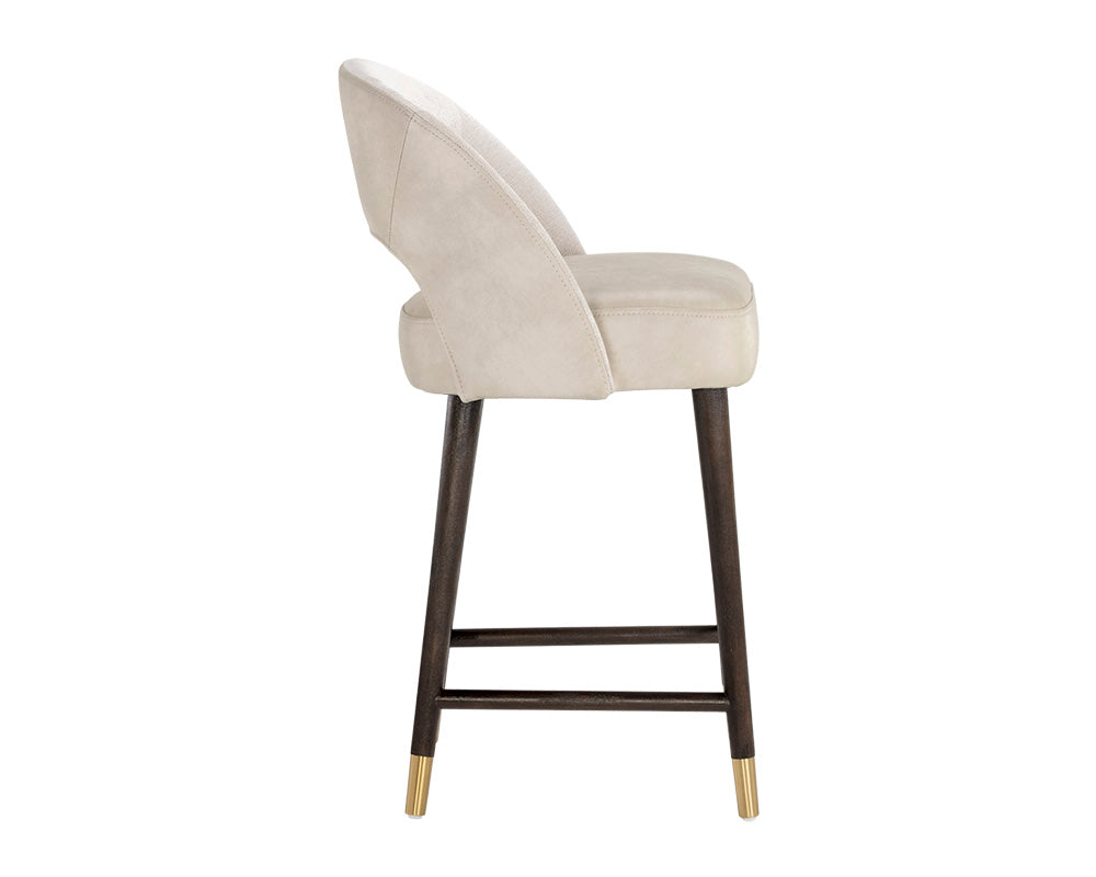 Sunpan Monae Counter Stool - Abbington Black/Bravo Cream and Polo Club Muslin/Moss Green