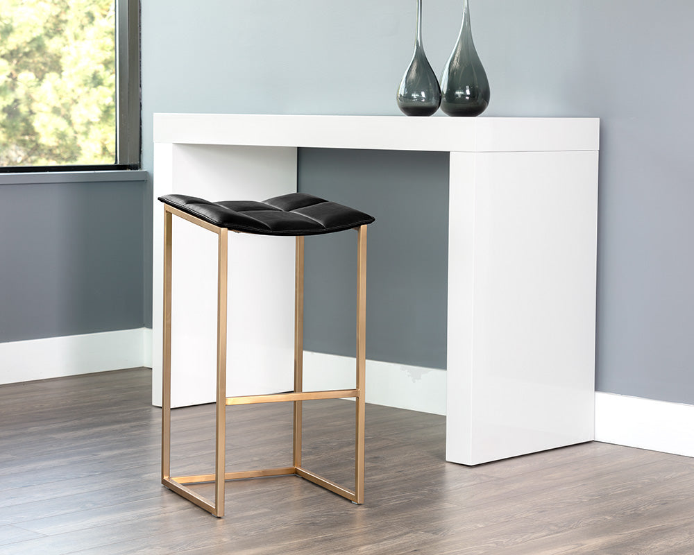 Sunpan Faye Barstool - Bravo Black/Cream
