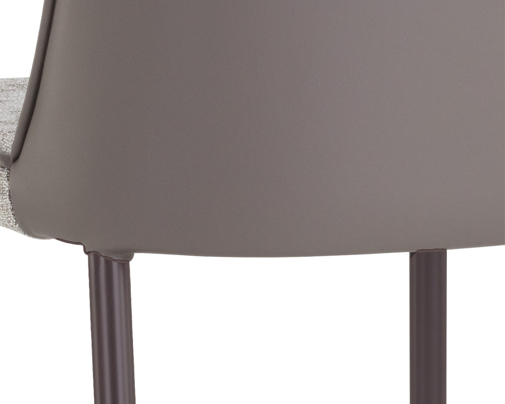 Sunpan Klaus Barstool - Black - Sparrow Grey and Napa Black/ Flint Grey and Napa Taupe