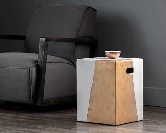 Sunpan Kyson End Table - Gold/Silver