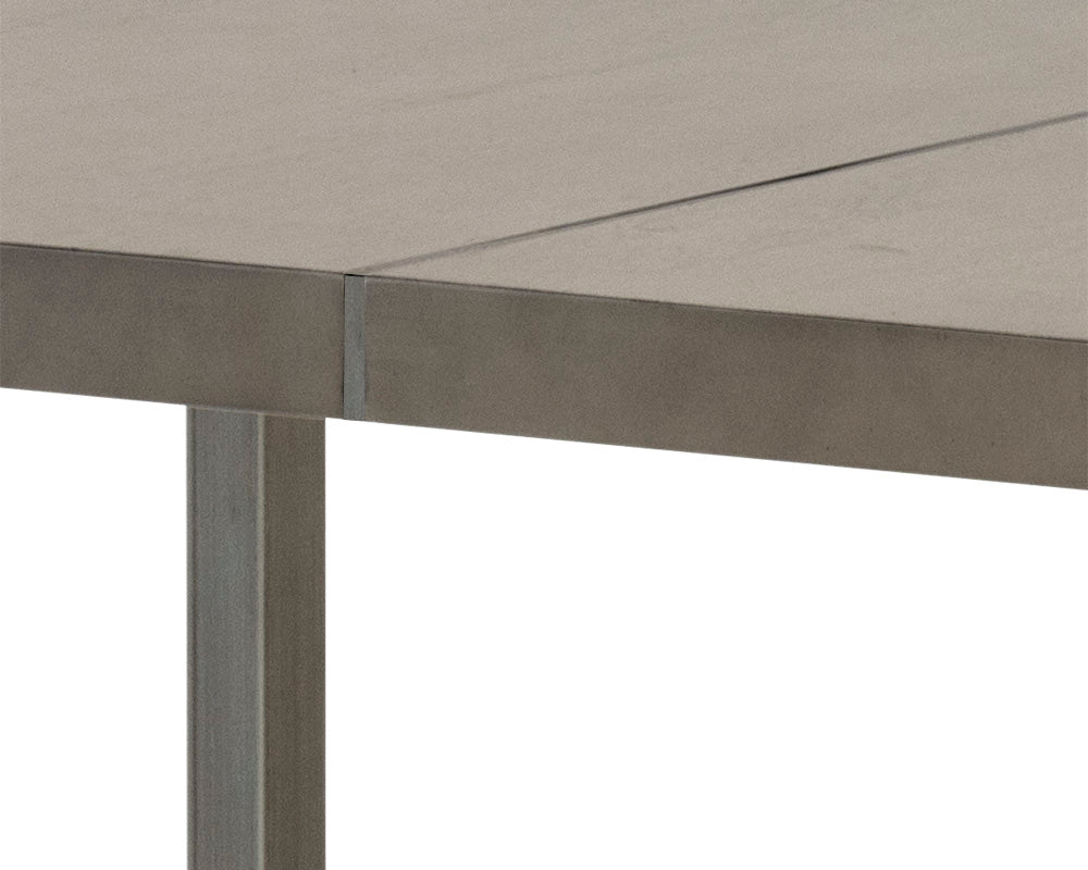 Sunpan Donnelly Dining Table In Antique Brass and Dark Mango/Ash Grey - 95"