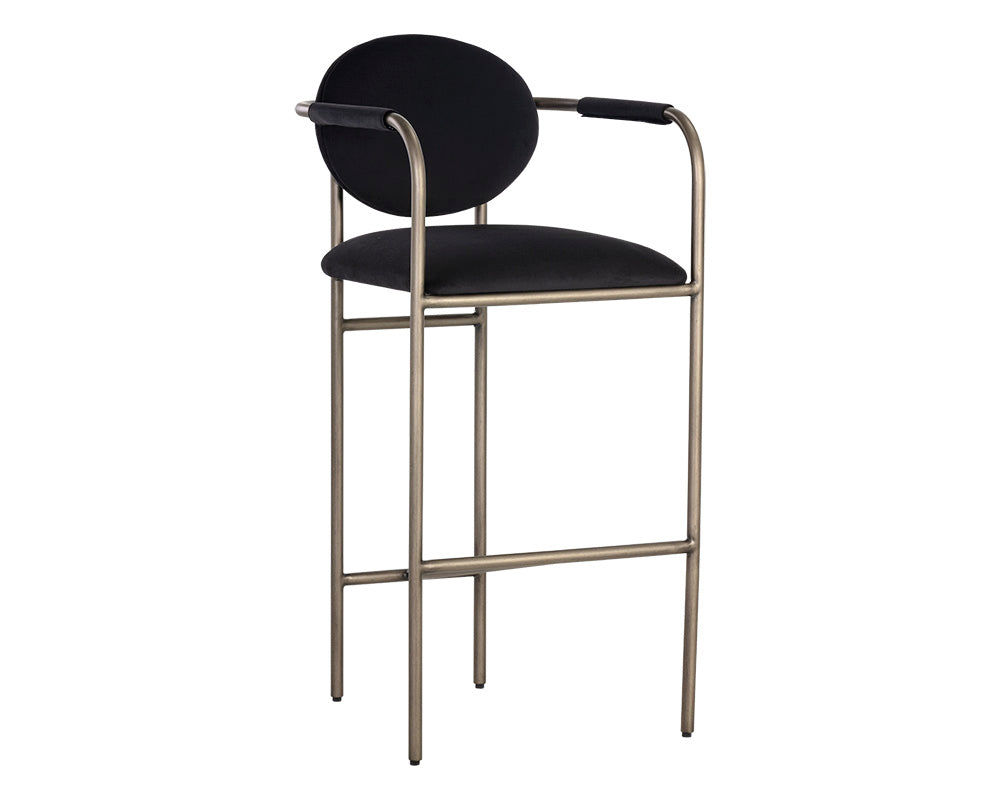 Sunpan Rylan Barstool - Abbington Black/Dillon Cream