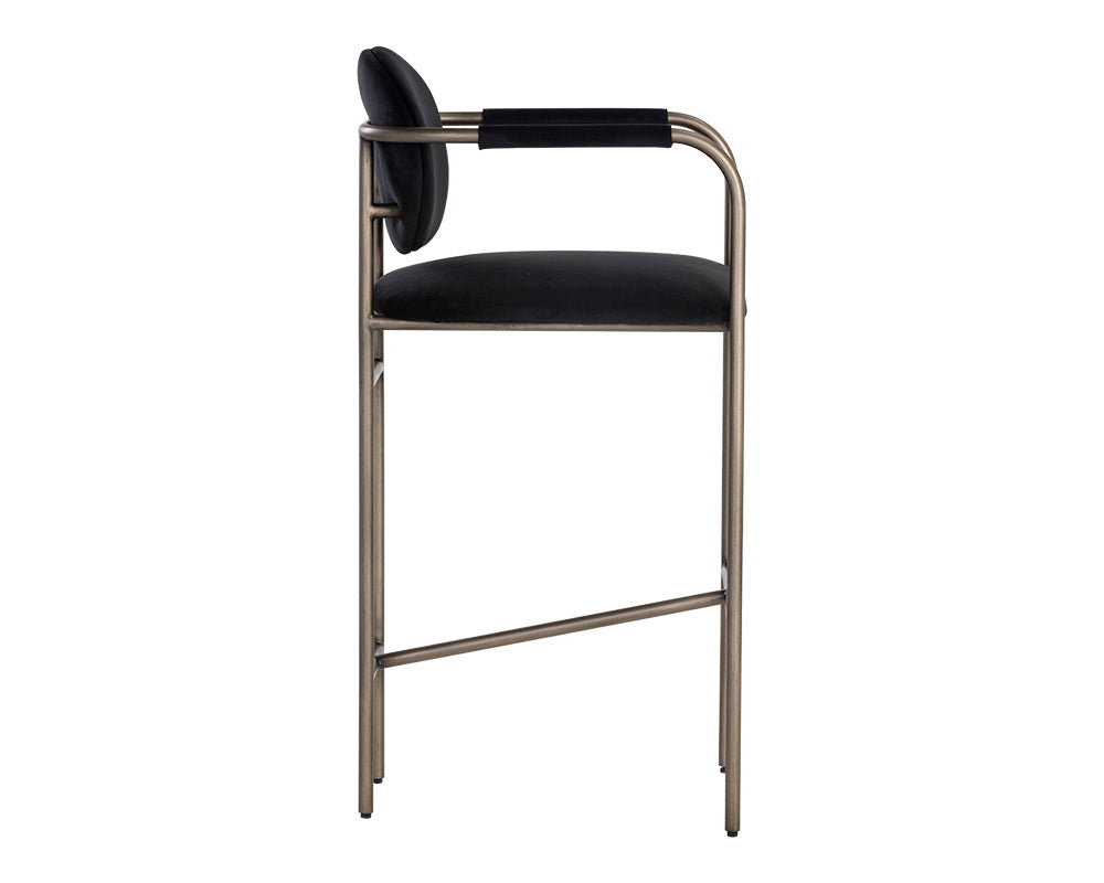 Sunpan Rylan Barstool - Abbington Black/Dillon Cream