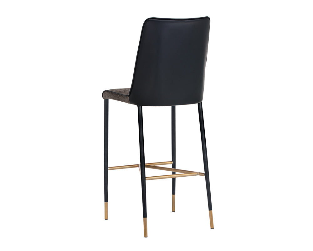 Sunpan Klaus Barstool - Black - Sparrow Grey and Napa Black/ Flint Grey and Napa Taupe