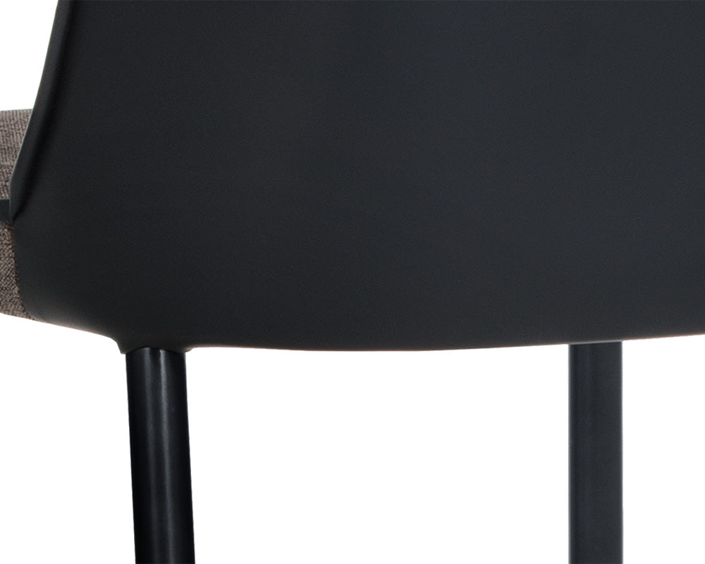 Sunpan Klaus Barstool - Black - Sparrow Grey and Napa Black/ Flint Grey and Napa Taupe