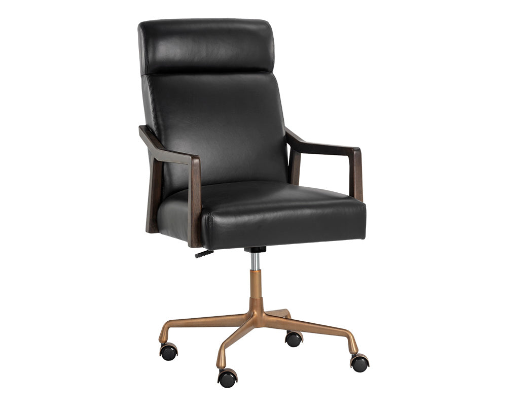 Sunpan Collin Office Chair in Brown/Natural