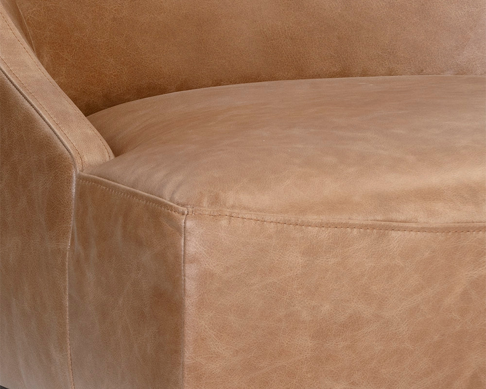 Sunpan Elias Lounge Chair - Marseille Black / Camel Leather