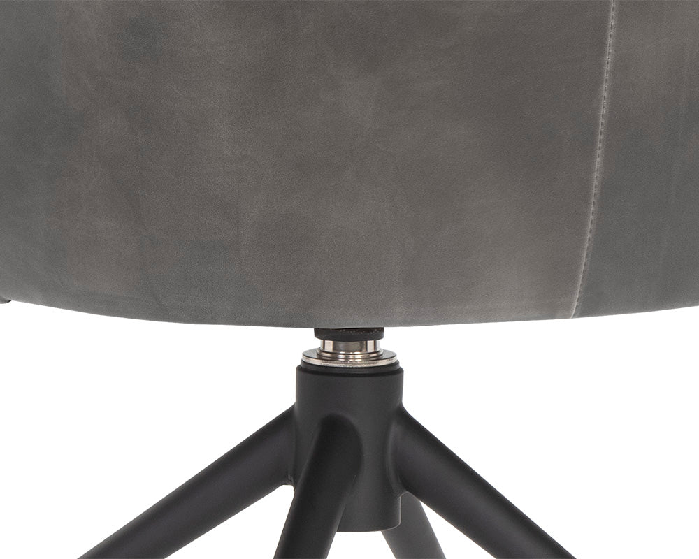 Sunpan Bretta Swivel Dining Chair - Overcast Grey / Tobacco Tan / Moto Stucco