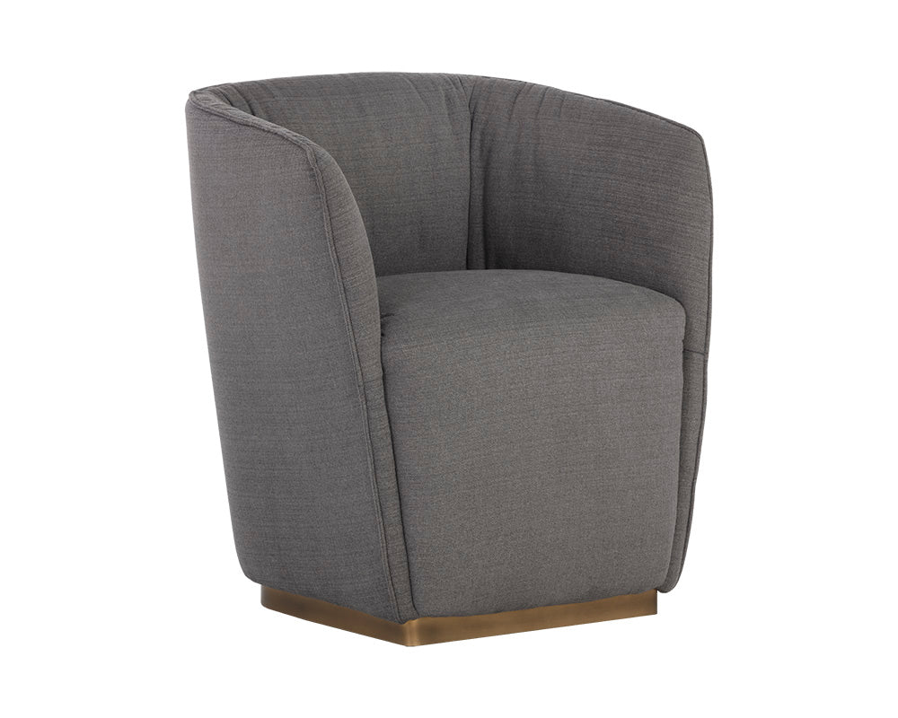 Sunpan Vain Wheeled Dining Armchair - Zenith Graphite Grey