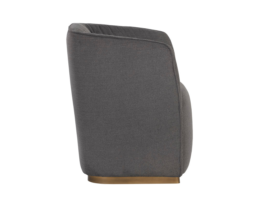 Sunpan Vain Wheeled Dining Armchair - Zenith Graphite Grey