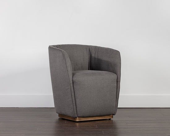 Sunpan Vain Wheeled Dining Armchair - Zenith Graphite Grey
