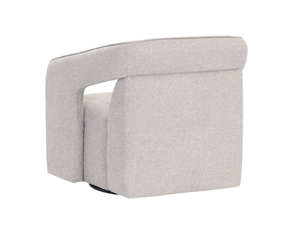 Sunpan Kendrick Swivel Lounge Chair - Abbington Black / Belfast Heather Grey