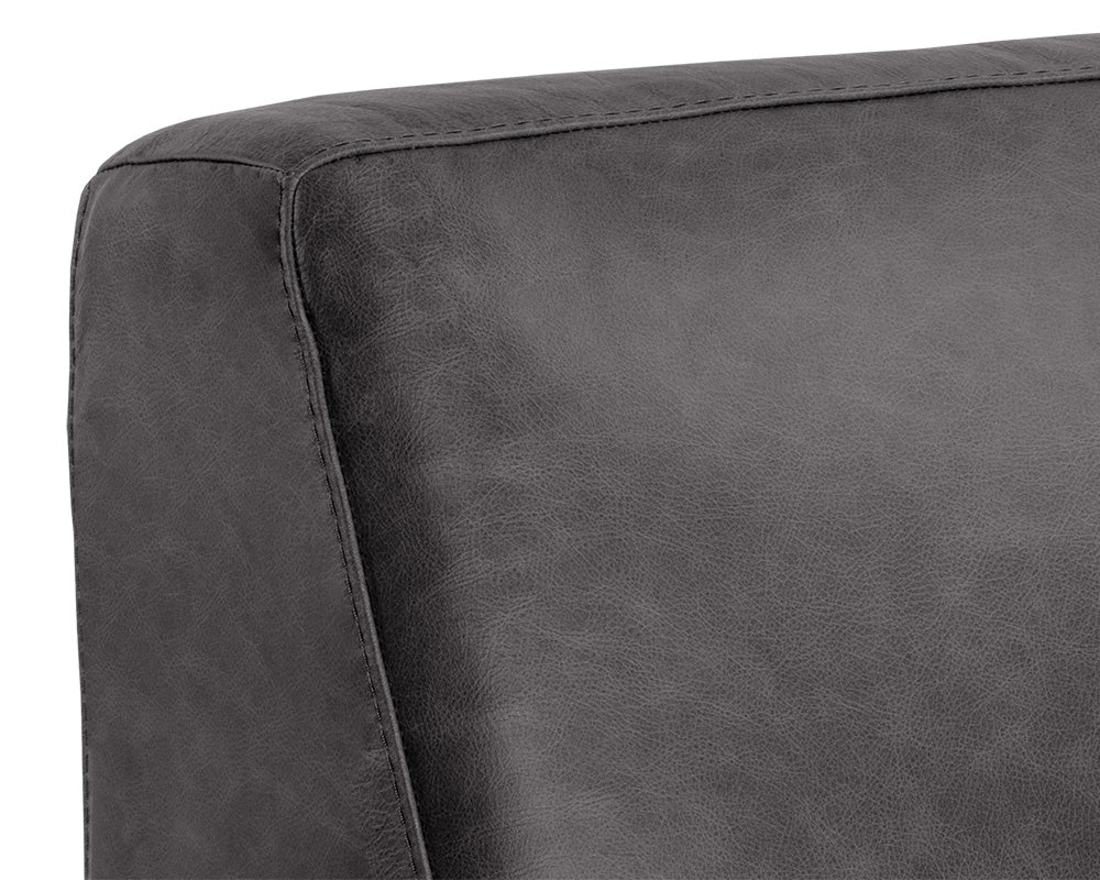 Sunpan Watson Modular Armless Chair In Marseille Black/Camel Leather