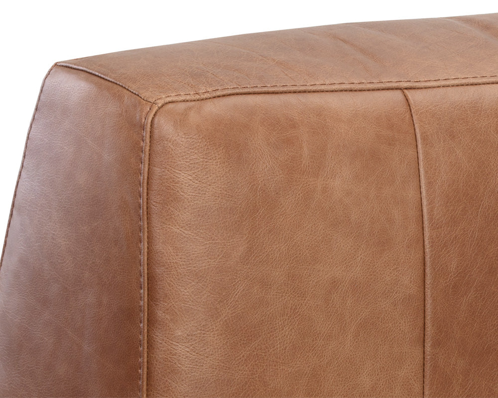 Sunpan Watson Modular Armless Chair In Marseille Black/Camel Leather
