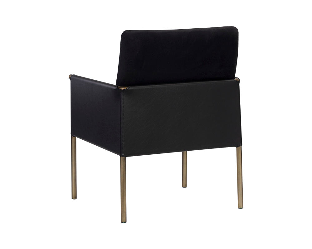 Sunpan Bellevue Lounge Chair - Abbington Black and Bravo Black/Belfast Heather Grey and Bravo Ash