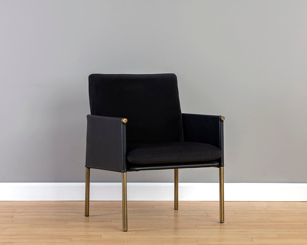 Sunpan Bellevue Lounge Chair - Abbington Black and Bravo Black/Belfast Heather Grey and Bravo Ash