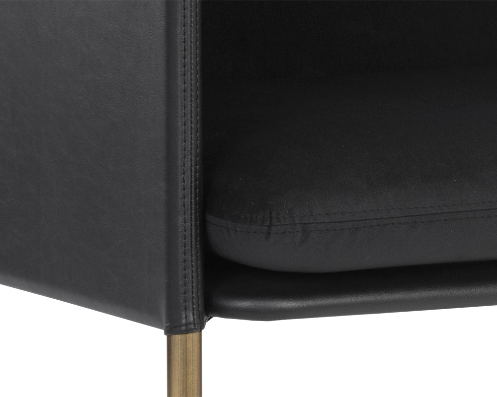 Sunpan Bellevue Lounge Chair - Abbington Black and Bravo Black/Belfast Heather Grey and Bravo Ash