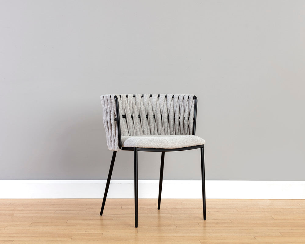 Sunpan Sarai Dining Armchair - Belfast Heather Grey/Belfast Koala Grey