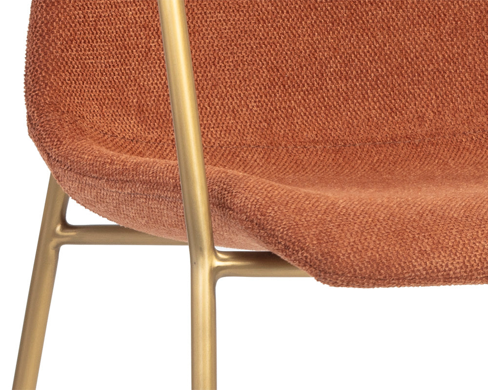 Sunpan Hathaway Dining Armchair - Belfast Navy/Oatmeal/Oyster Shell/Rust
