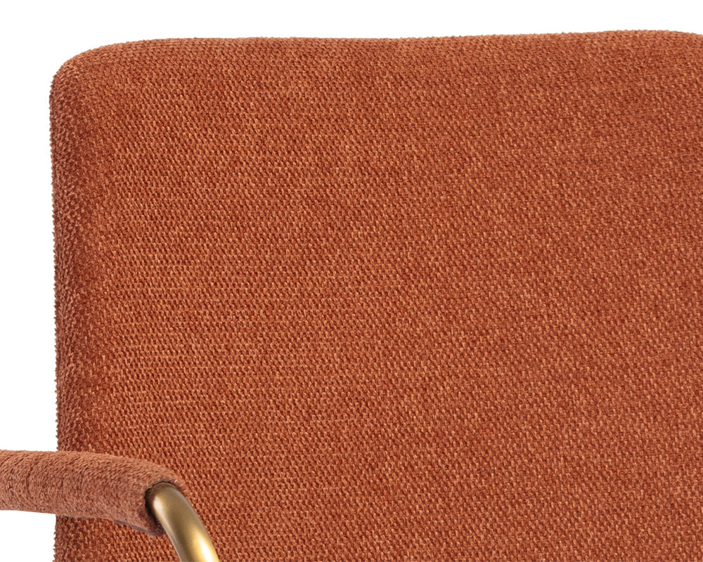 Sunpan Hathaway Dining Armchair - Belfast Navy/Oatmeal/Oyster Shell/Rust