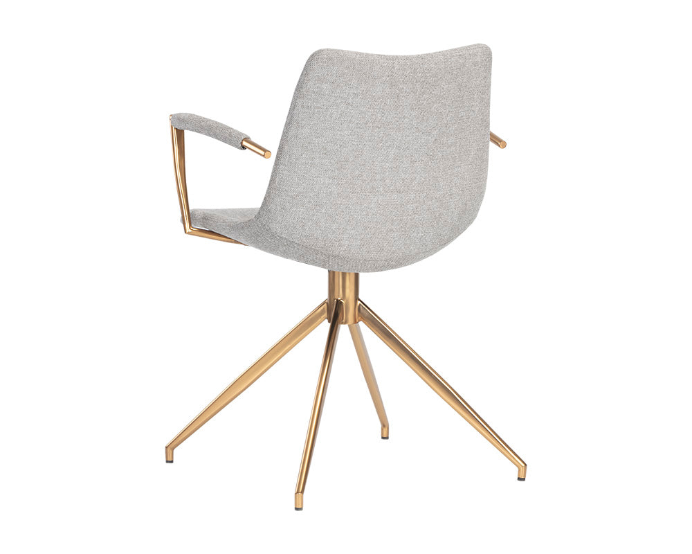 Sunpan Andres Swivel Dining Armchair - Belfast Heather Greyack/Koala Grey