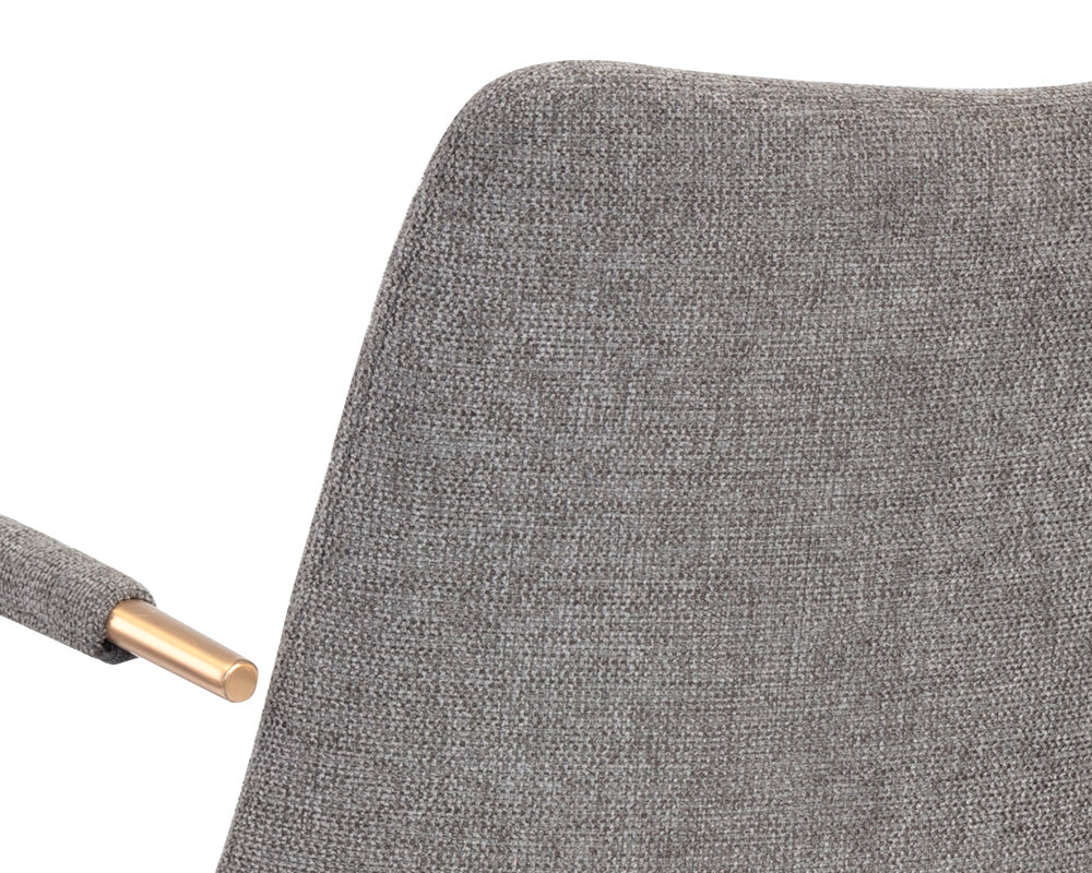 Sunpan Andres Swivel Dining Armchair - Belfast Heather Greyack/Koala Grey