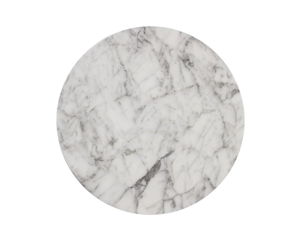 Sunpan Goya End Table - Marble Look - White