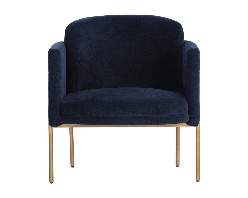 Sunpan Richie Lounge Chair In Antique Brass and Danny Navy/Black and Eclipse White