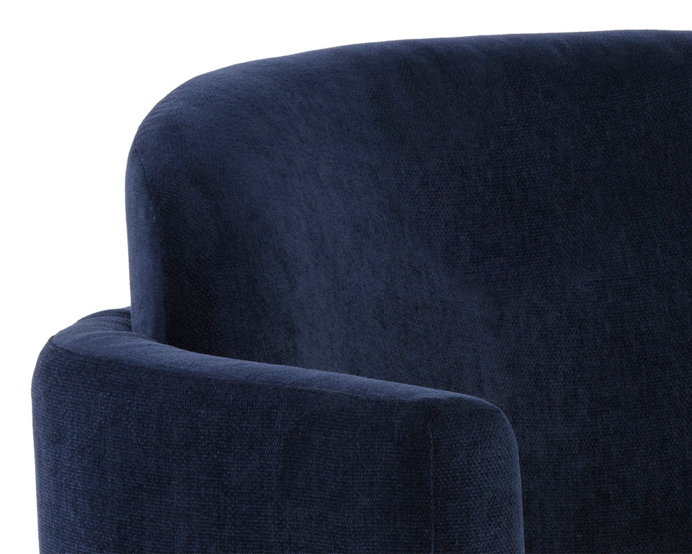 Sunpan Richie Lounge Chair In Antique Brass and Danny Navy/Black and Eclipse White
