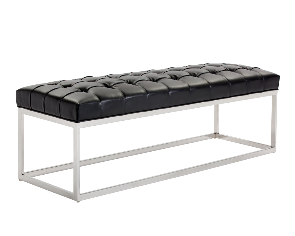 Sunpan Sutton Bench - Cantina Black/Magnetite/Peanut/White