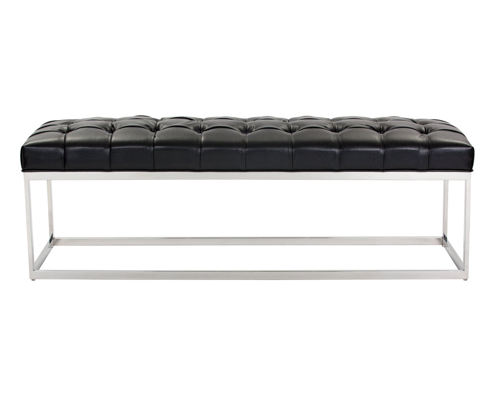 Sunpan Sutton Bench - Cantina Black/Magnetite/Peanut/White