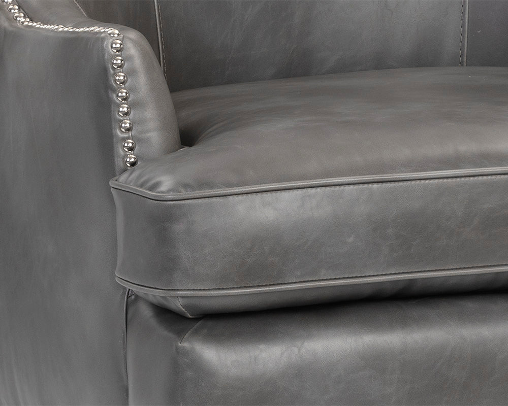 Sunpan Royalton Lounge Chair - Castillo Cream/Tobacco Tan/Overcast Grey
