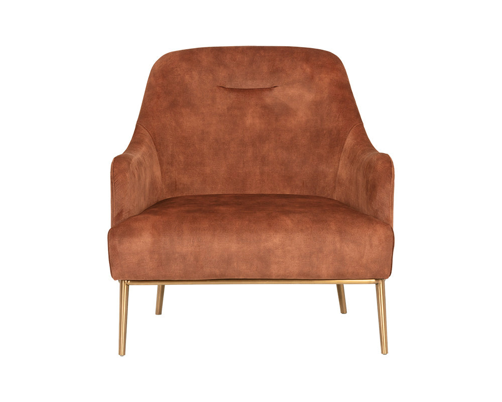 Sunpan Cameron Lounge Chair In Nono Petrol / Nono Rust / Nono Shitake