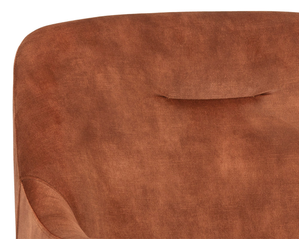 Sunpan Cameron Lounge Chair In Nono Petrol / Nono Rust / Nono Shitake