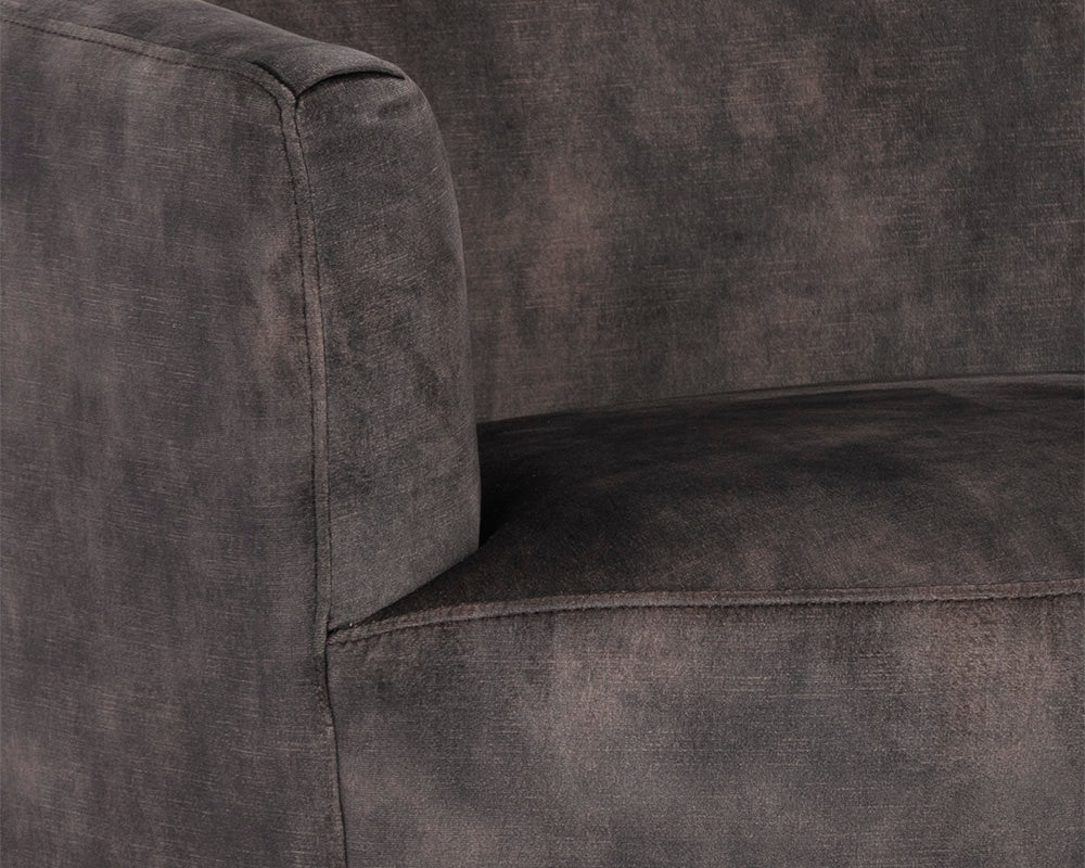 Sunpan Casey Swivel Lounge Chair in Nono Cream/ Petrol / Shitake