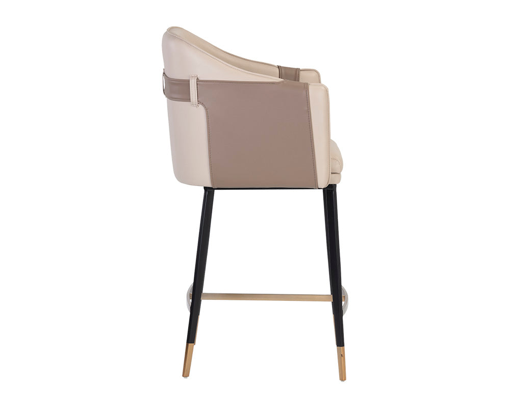Sunpan Carter Counter Stool - Napa Beige And Napa Tan/Napa Black And Napa Cognac