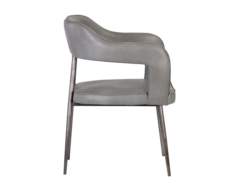 Sunpan Kenny Dining Armchair - Bravo Black/Metal