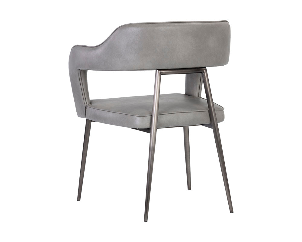 Sunpan Kenny Dining Armchair - Bravo Black/Metal