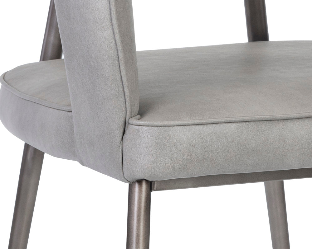 Sunpan Kenny Dining Armchair - Bravo Black/Metal