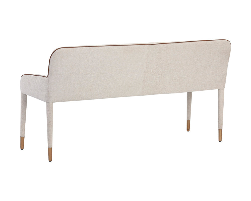 Sunpan Cortland Banquette in Belfast Oatmeal