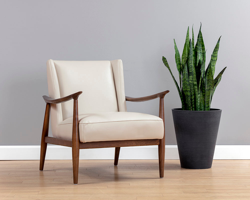 Sunpan Azella Lounge Chair - Manchester Stone Leather