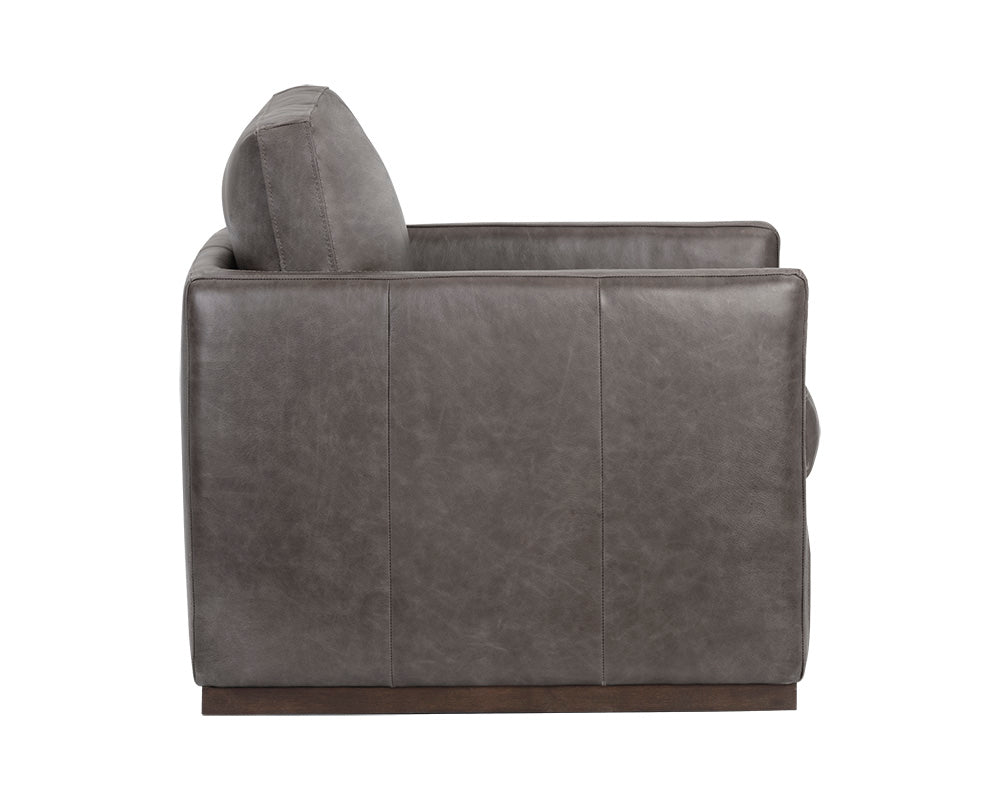 Sunpan Portman Swivel Lounge Chair - Marseille Camel/Concrete Leather