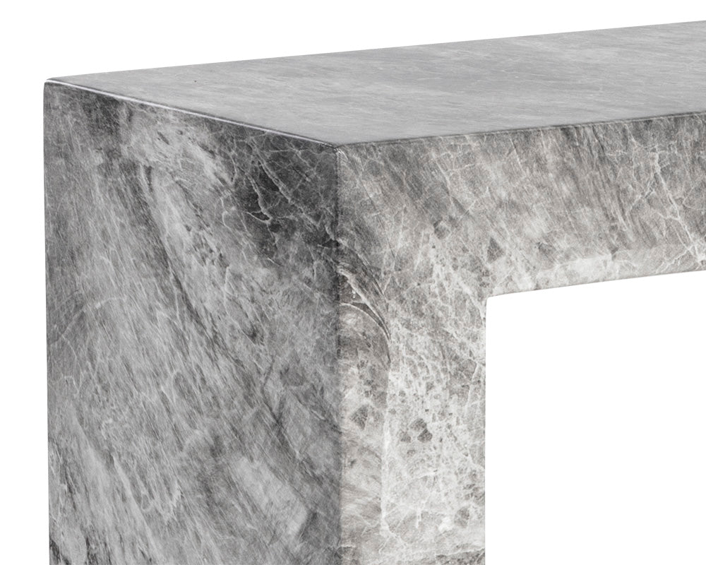 Sunpan Axle Console Table - Marble Look In Black/Grey
