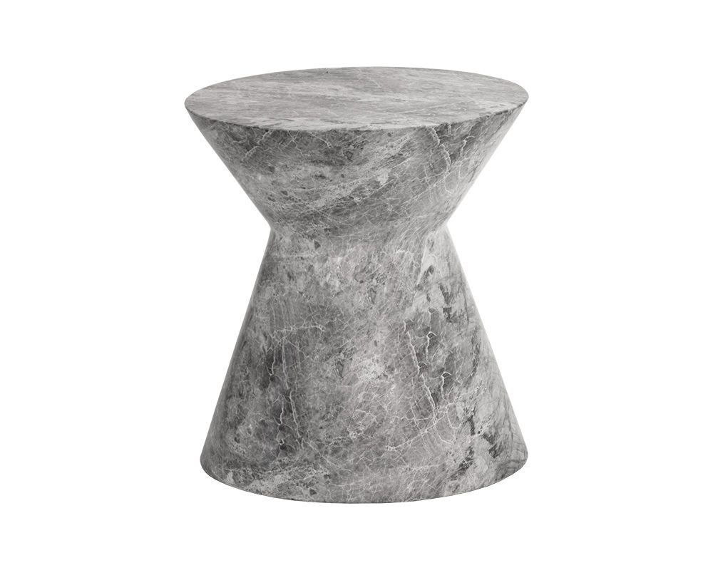 Sunpan Astley End Table - Marble Look - Grey