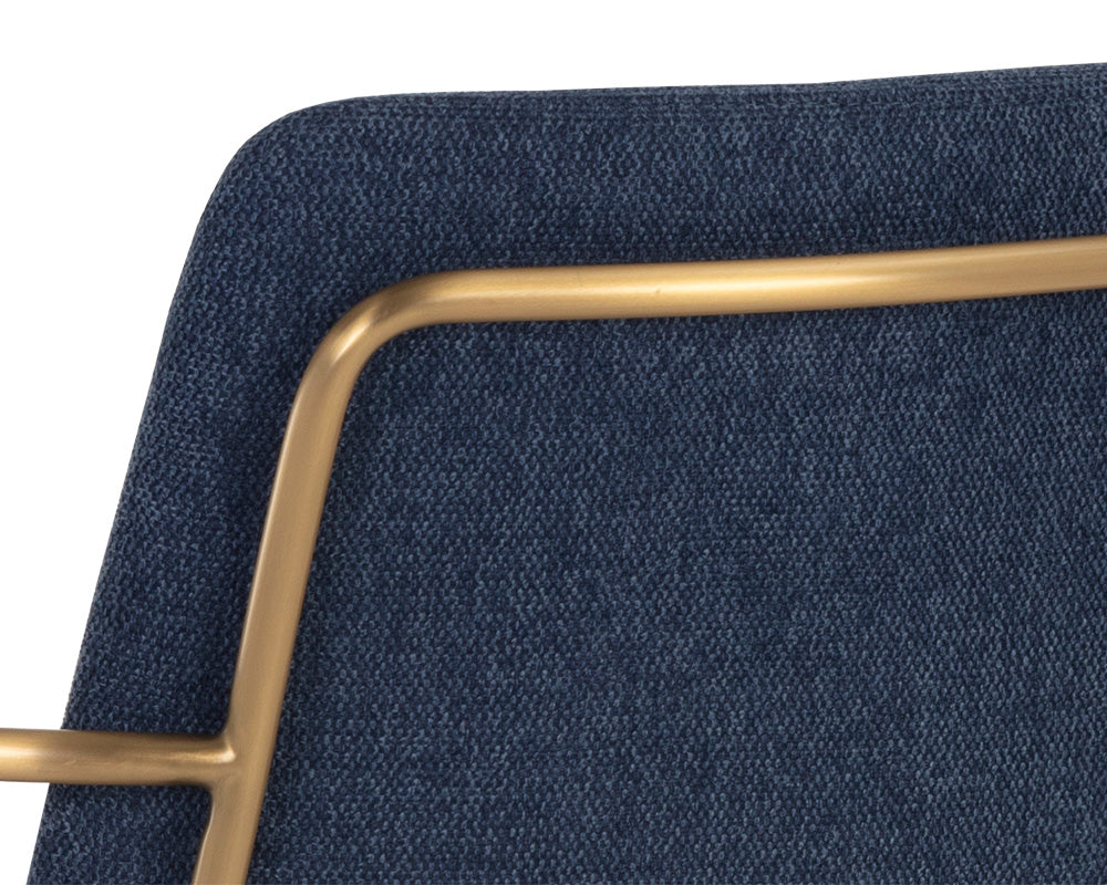 Sunpan Hathaway Counter Stool - Belfast Navy/Oatmeal/Oyster Shell